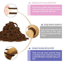 JIRIS hair tie stretched wide demonstrating strong elastic hold benefit