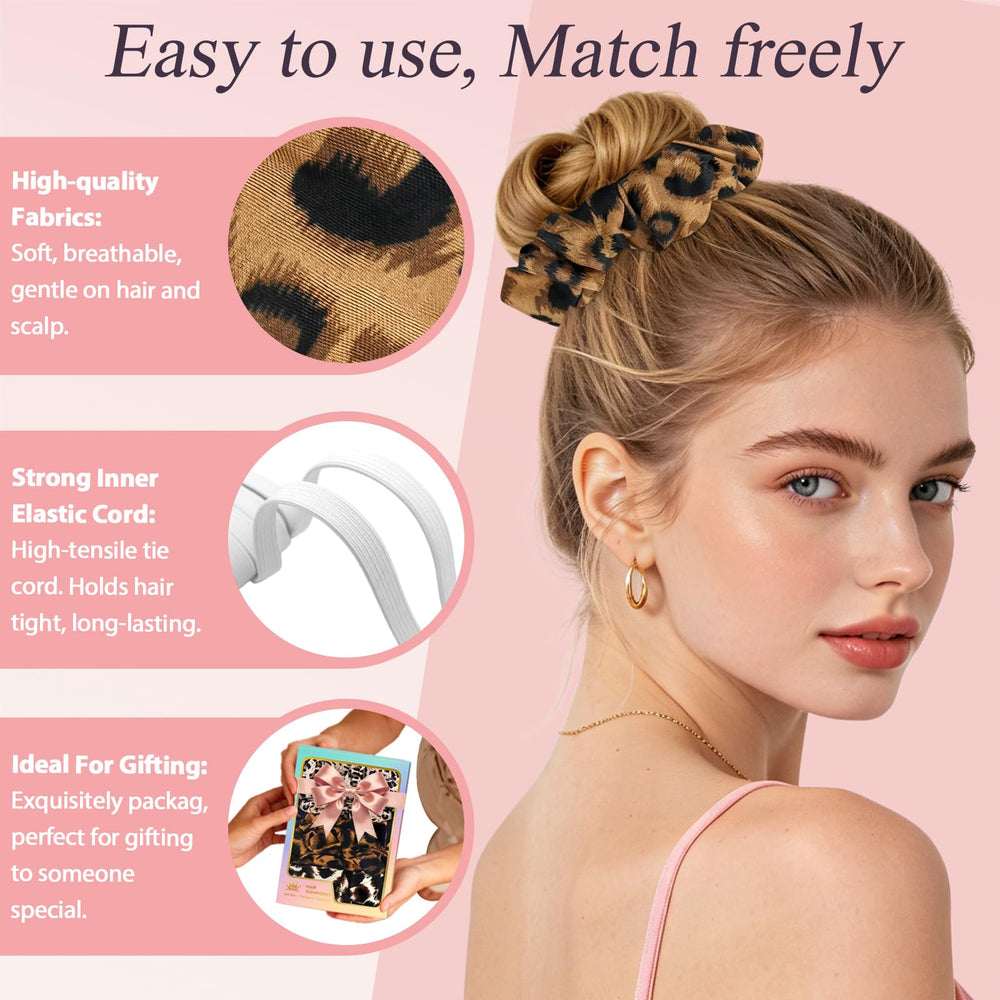 JIRIS scrunchie next to a hand showing scale and generous size.