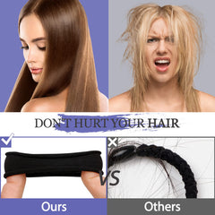JIRIS holding a thick ponytail in use for firm, all-day hold benefit
