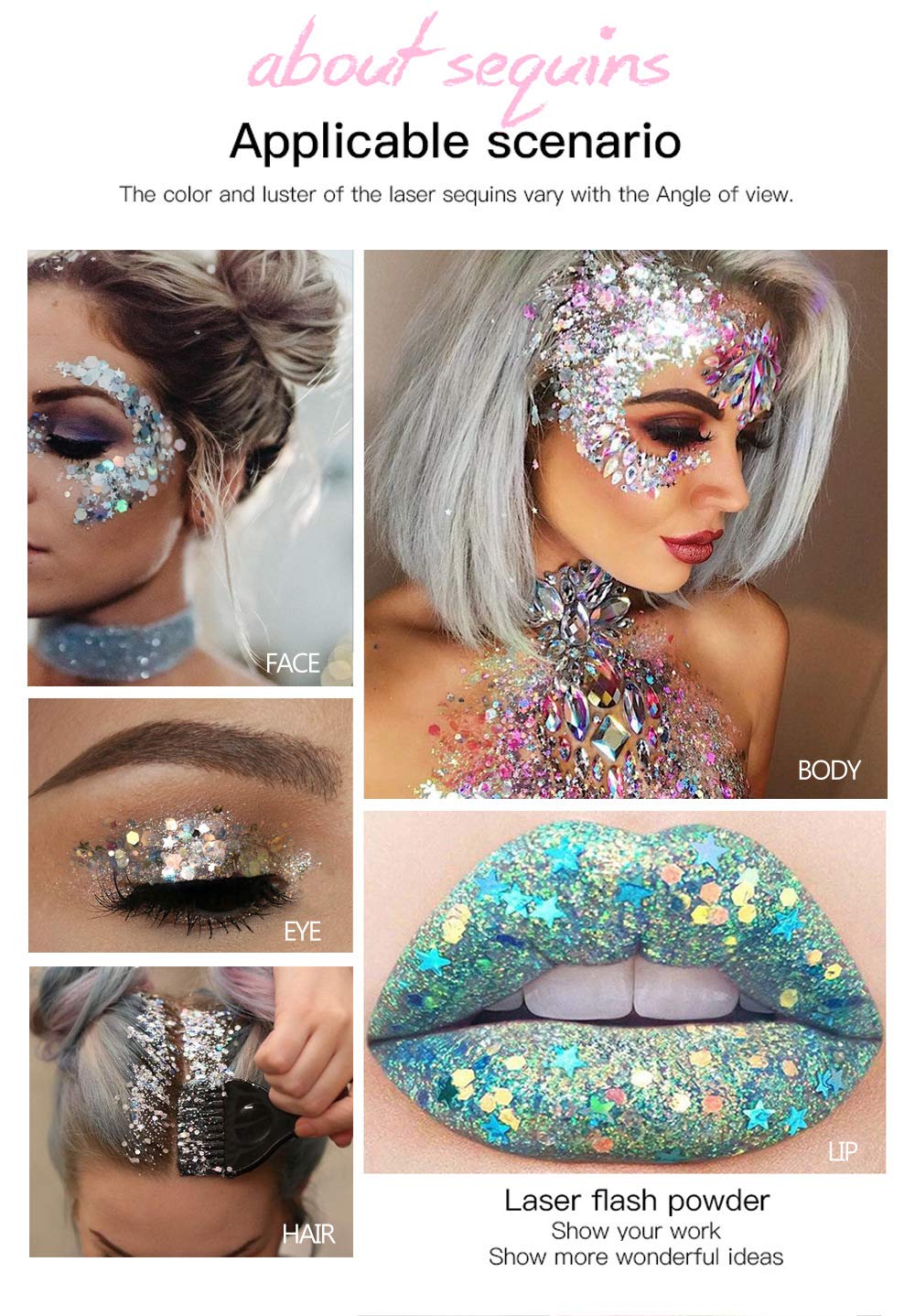 JISKG collarbone and shoulder glitter highlighting body contours beautifully