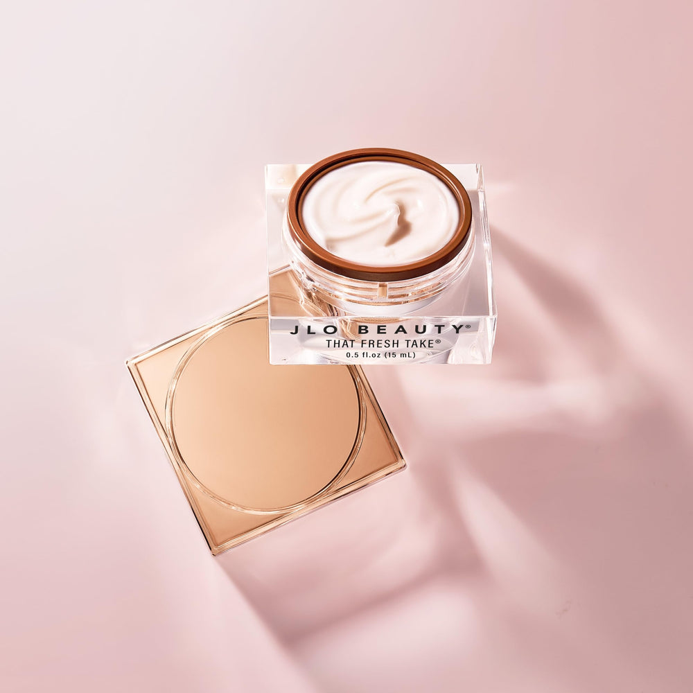 JLO BEAUTY peptides and hyaluronic visual representing active ingredients, boosts elasticity