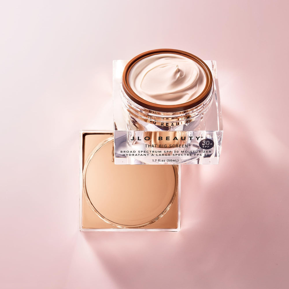 JLO BEAUTY in a morning routine setting implying convenient daily protection
