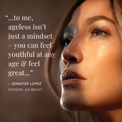 JLO BEAUTY texture droplet detail highlighting hydrating formula benefits