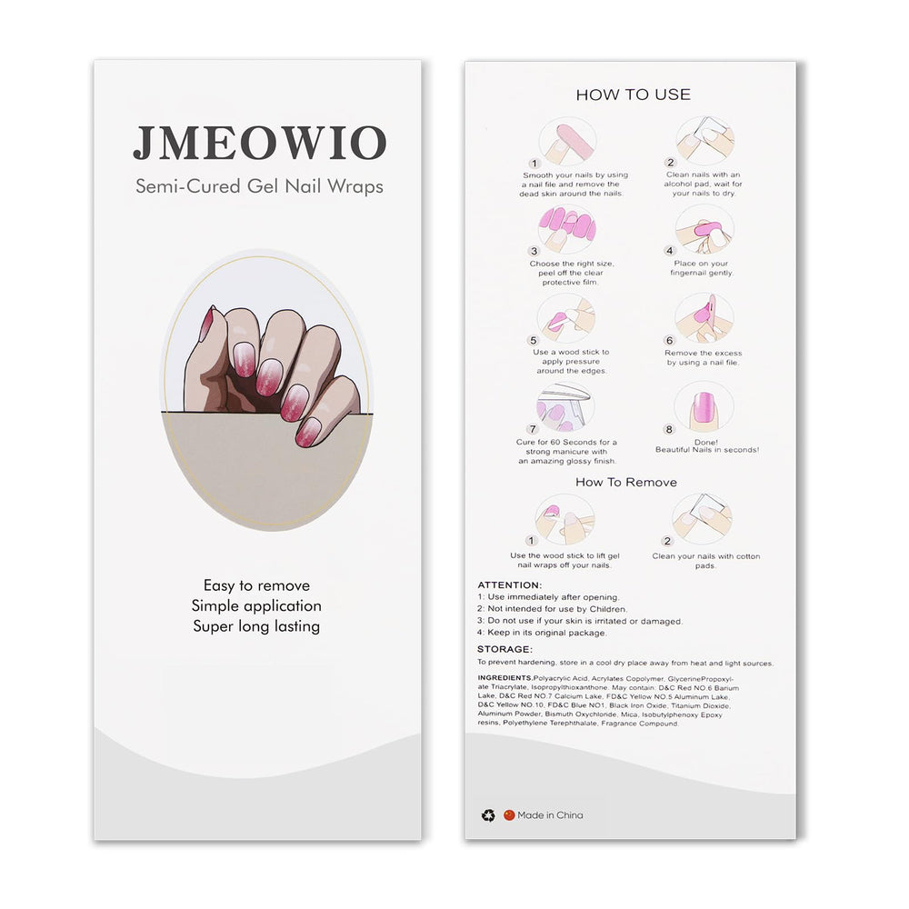 jmeowio cured under UV/LED lamp showing glossy finish and durable wear