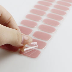 jmeowio hand applying a strip demonstrating quick salon finish