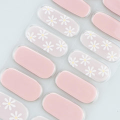 jmeowio cured strips on natural nails with glossy finish, long-lasting shine