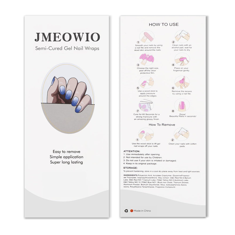 jmeowio included wood stick and nail file displayed to show shaping and finishing benefit