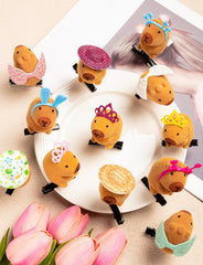JMZYJZH capybara clips styled in hair showing playful festival look