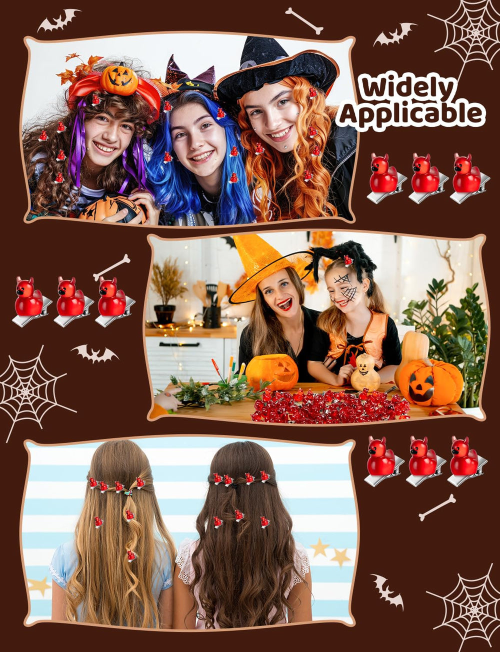 JMZYJZH clips used in a braid, adds playful festival flair