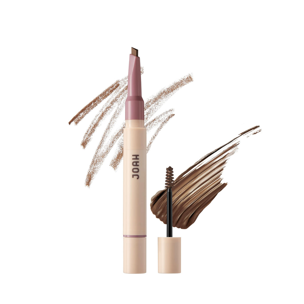 JOAH front packaging showing dual brow pencil and gel promoting convenience
