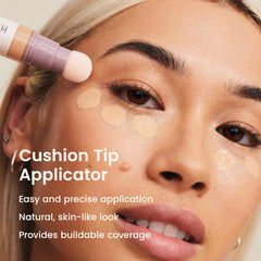 JOAH concealer cushion applicator close-up demonstrating gentle, precise application