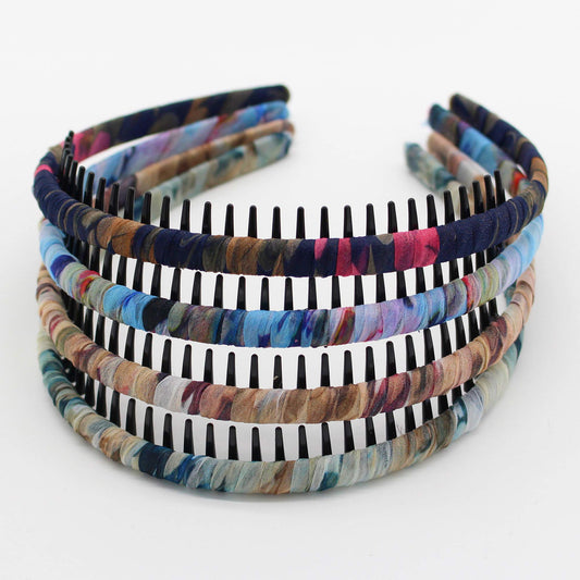 JOBAND front view of four-color resin headbands showing variety and convenience