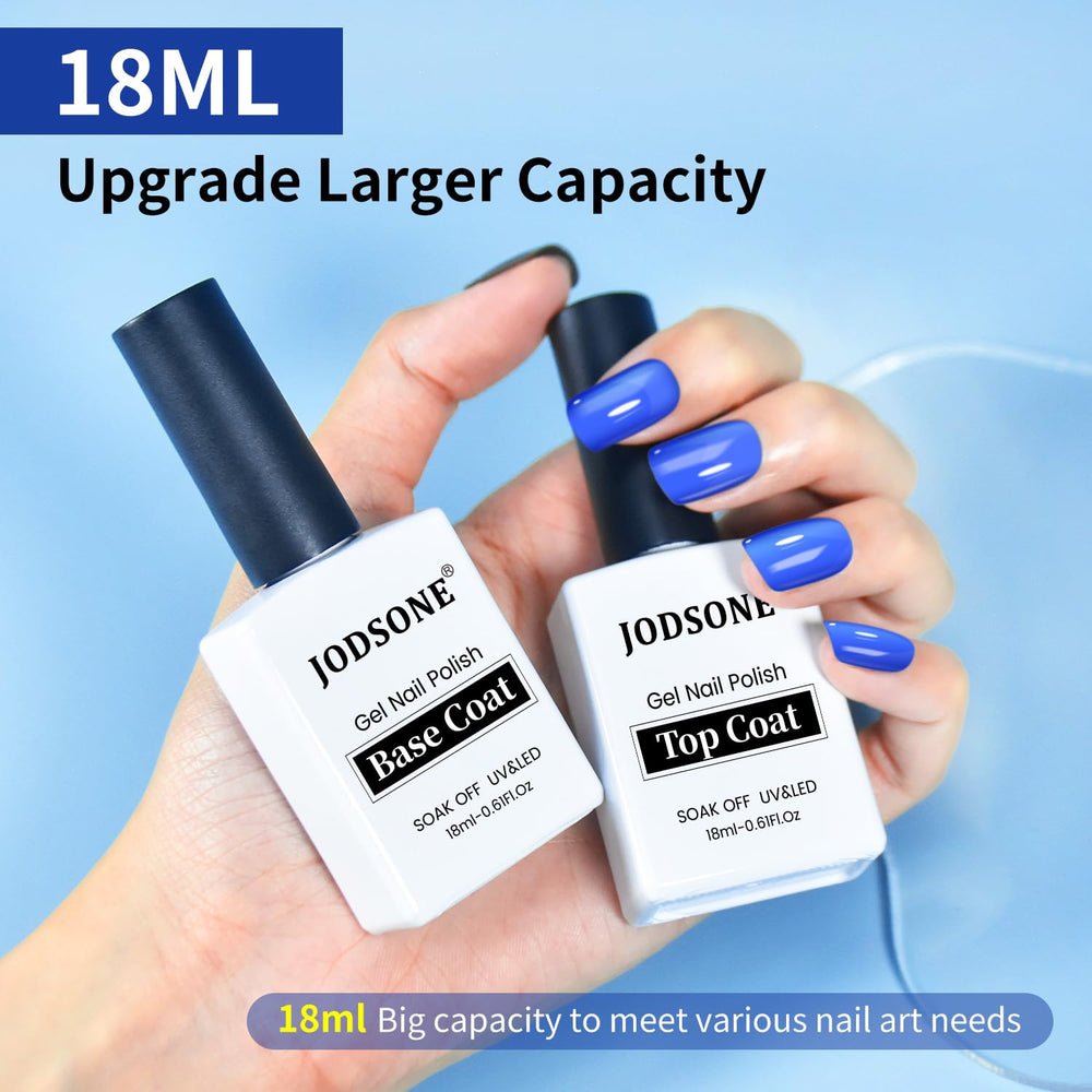JODSONE bottles next to a ruler showing 18ml size for multiple manicures