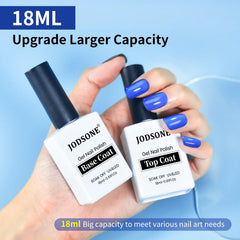 JODSONE bottles next to a ruler showing 18ml size for multiple manicures