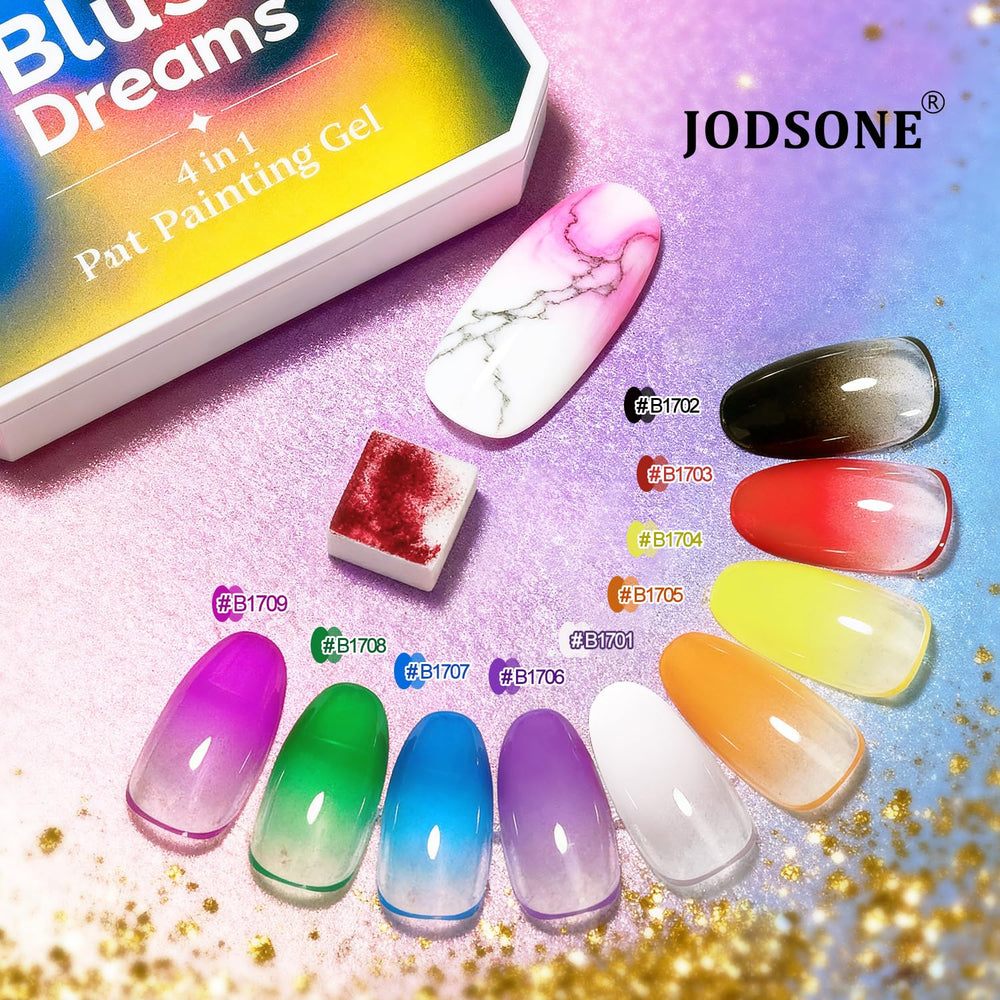 JODSONE close-up gel texture revealing silky, even patting finish benefit