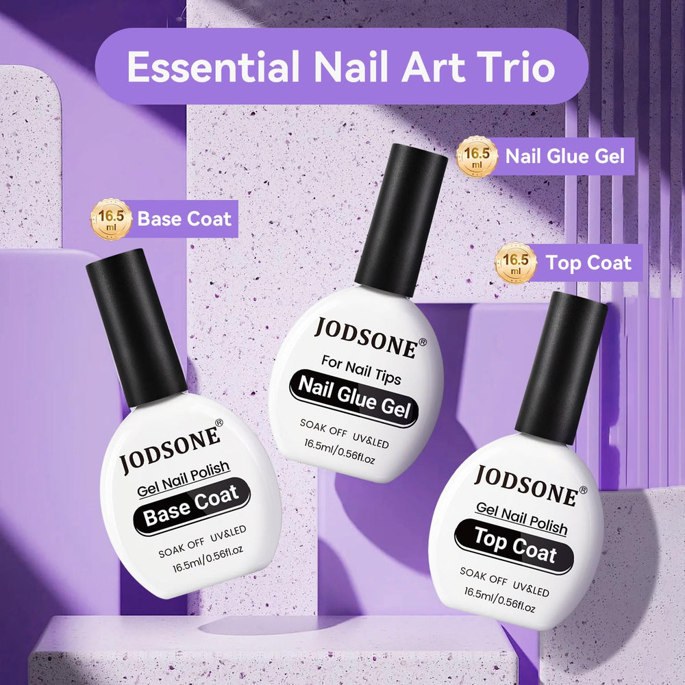 JODSONE securing nail decorations with glue gel for chip resistance