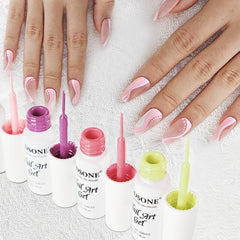 JODSONE finished nail art lifestyle image showing vibrant designed manicure