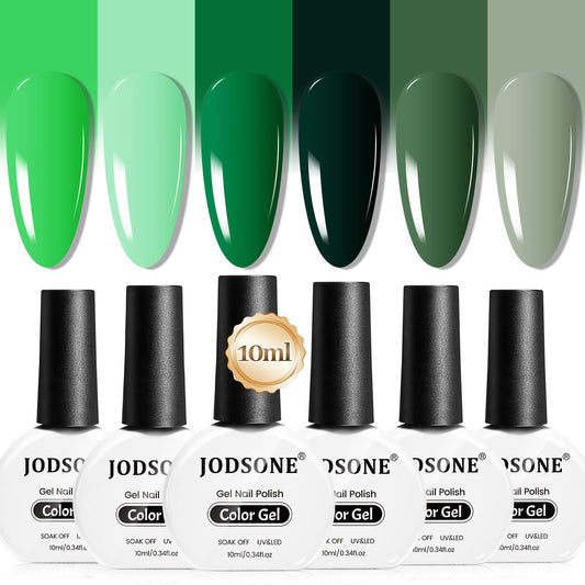 JODSONE front packaging showing six green gel bottles and benefits