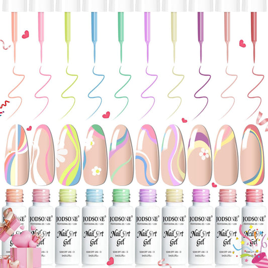 JODSONE front packaging showing ten slim gel liner bottles for quick selection