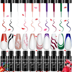 JODSONE front packaging showing ten gel liner bottles and built-in brushes for convenience