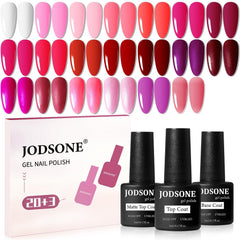 JODSONE kit front packaging showing 23 gel bottles and vibrant colors for variety