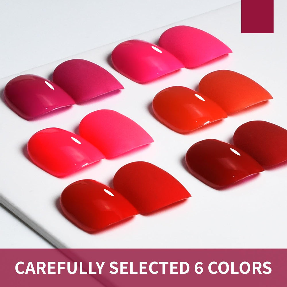 JODSONE lifestyle evening look nails showcasing glossy finish and bold red style