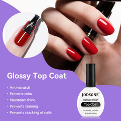 JODSONE no-wipe top coat gloss on manicure for long-lasting shine