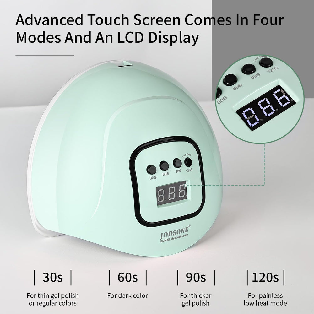JODSONE inside top showing LED array for even curing across nails benefit