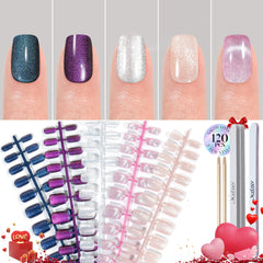 Jofay Fashion front packaging showing 120pcs cat eye nails and tools for instant manicures