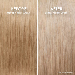 John Frieda before and after comparison showing cooler, brighter blonde result