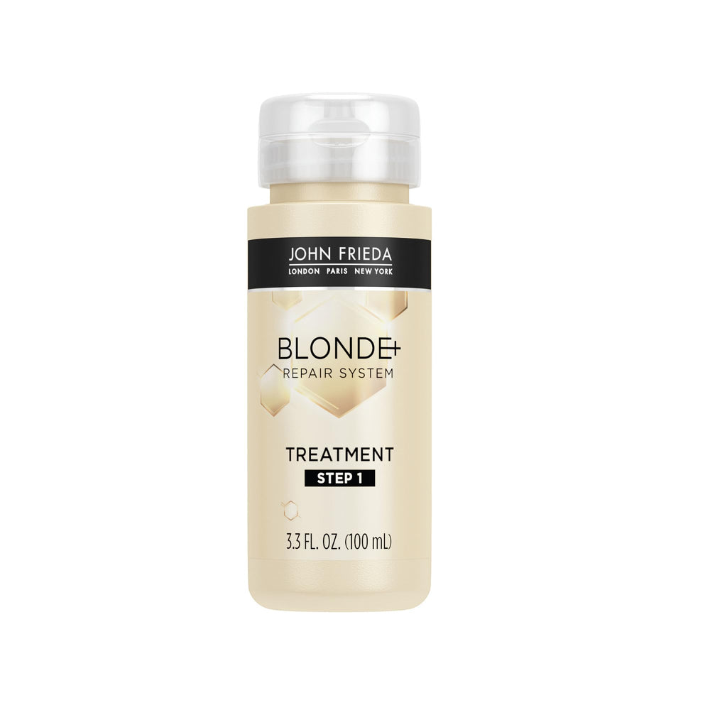 John Frieda front packaging showing product for pre-shampoo protection and strength