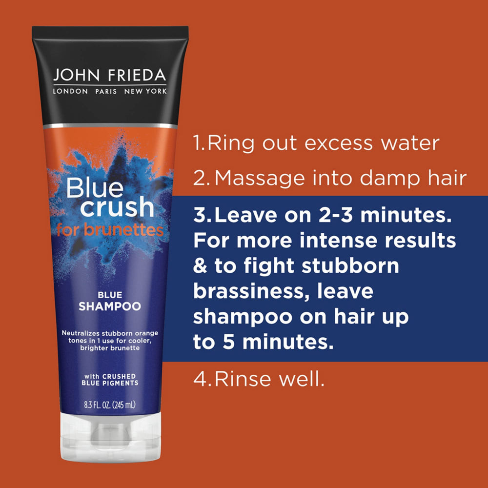 John Frieda Blue Crush conditioner in shower showing easy at-home toning routine