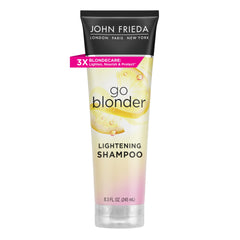 John Frieda front packaging showing product and brightening benefits