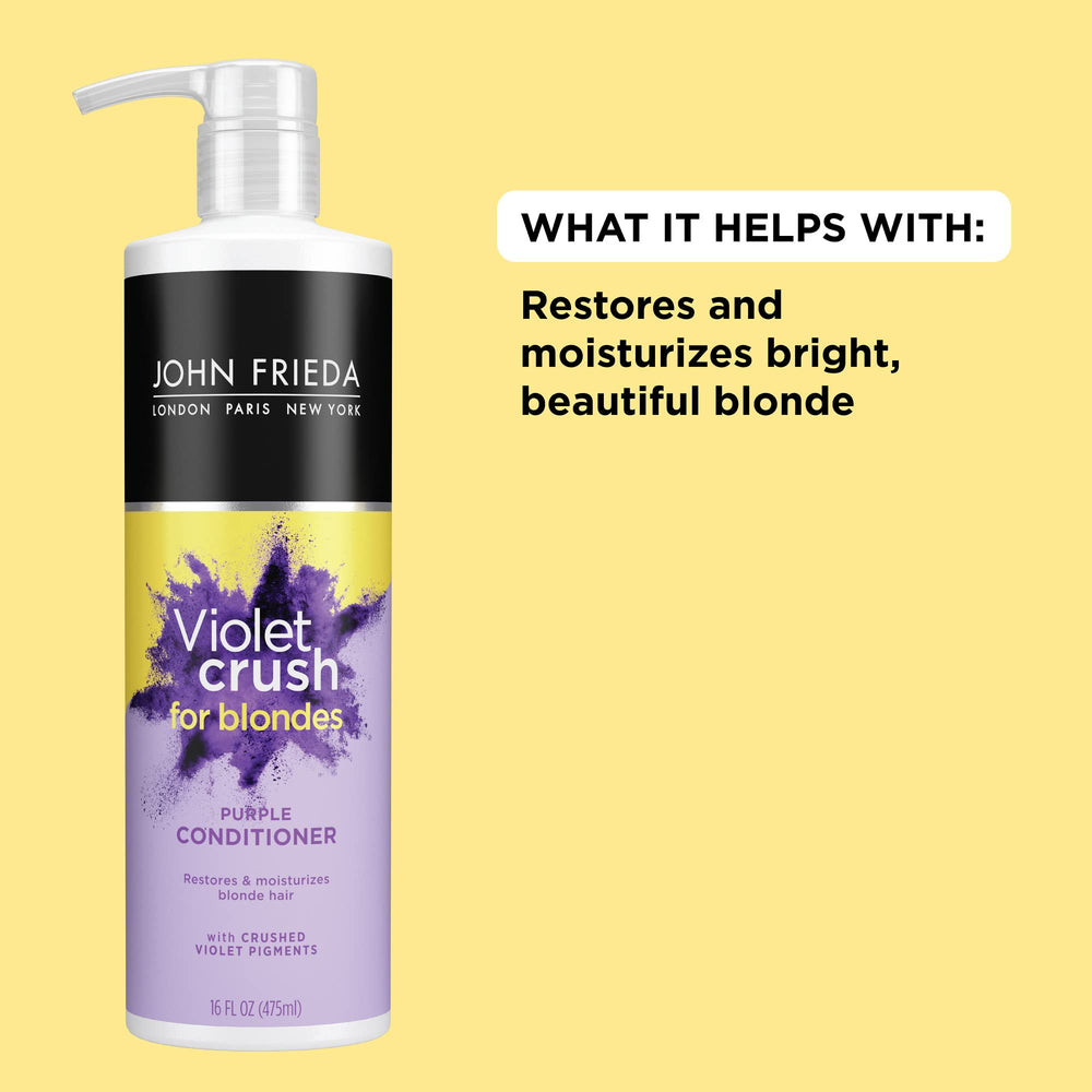 Close-up of Violet Crush conditioner texture showing creamy violet pigment for toning