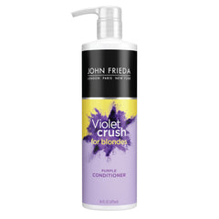 John Frieda bottle front view showing Violet Crush label and benefits