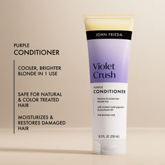John Frieda applying conditioner to mids and ends for targeted toning benefit