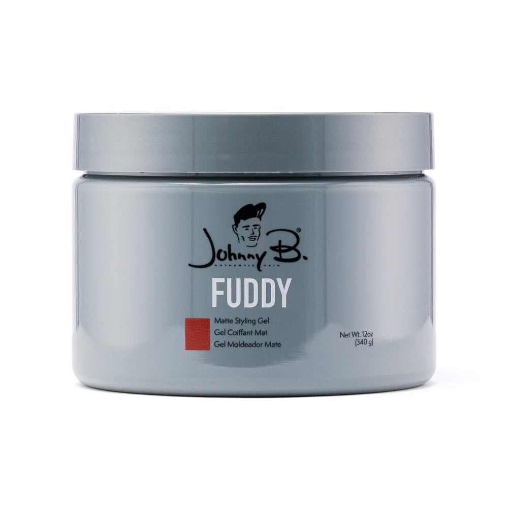 JOHNNY B. Fuddy front jar showing packaging and 12 ounce size benefit