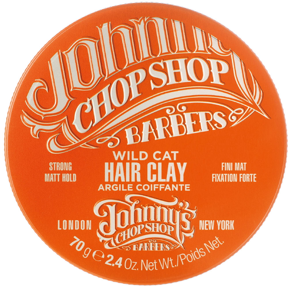 Johnny's Chop Shop front jar view showing compact styling product and shelf appeal