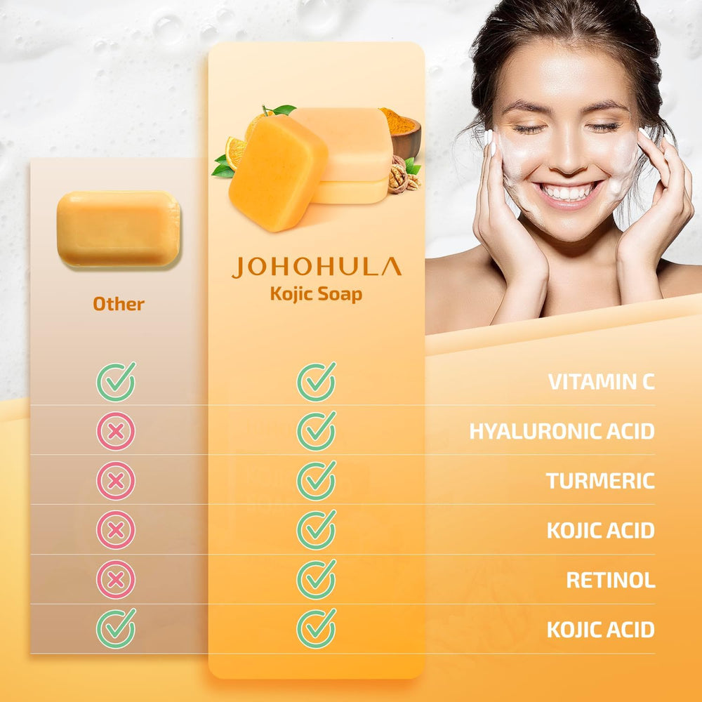 Johohula ingredients display turmeric and vitamin C for brightness