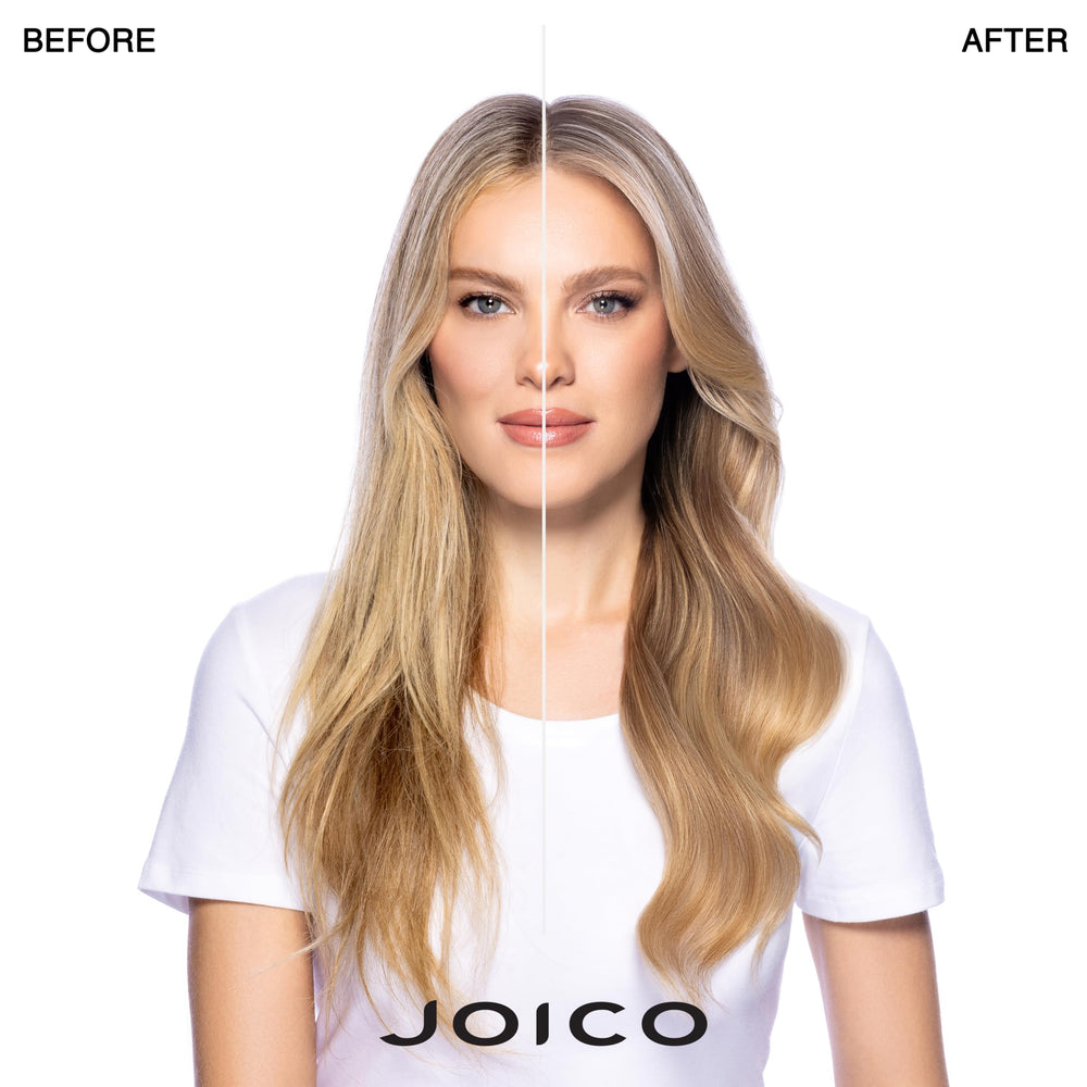Joico shampoo pump close-up demonstrating easy dispensing and control