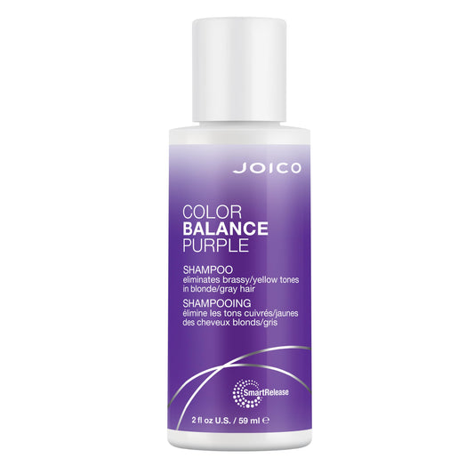 Joico Color Balance Purple Shampoo front packaging showing product and benefit of brass neutralization