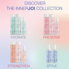 Clear view of Joico InnerJoi label showing clean, sulfate- and paraben-free claims