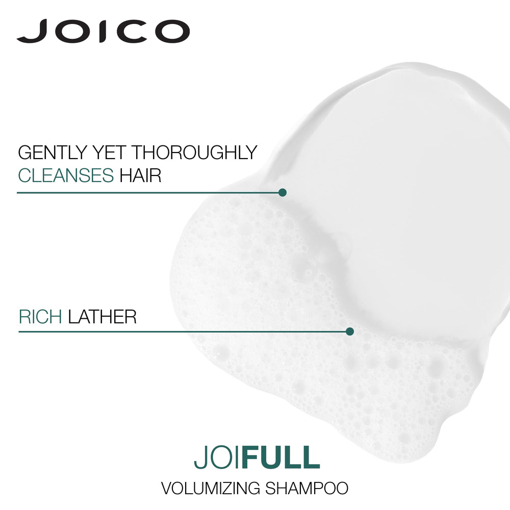 Joico JoiFULL after wash hair with visible lift and added shine benefit