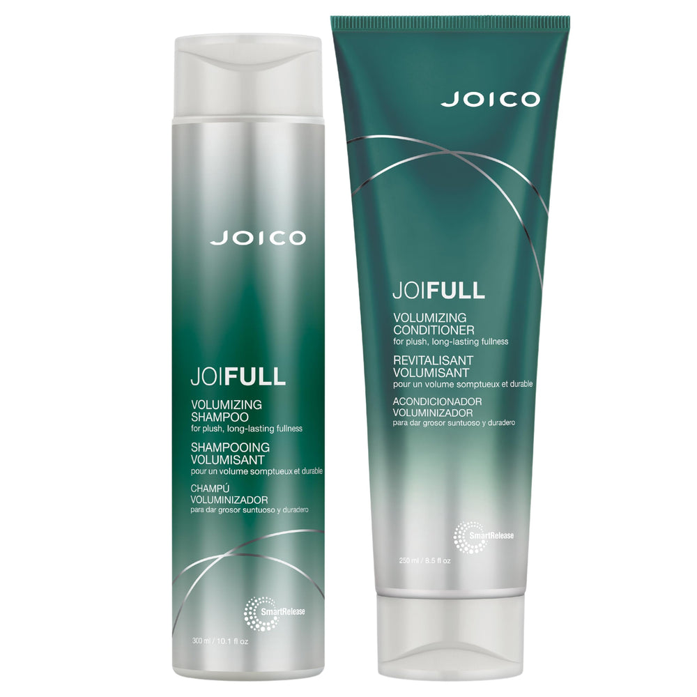Joico JoiFULL front packaging shows set and lightweight benefit