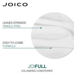 Joico JoiFULL bottles next to ruler showing product size benefit