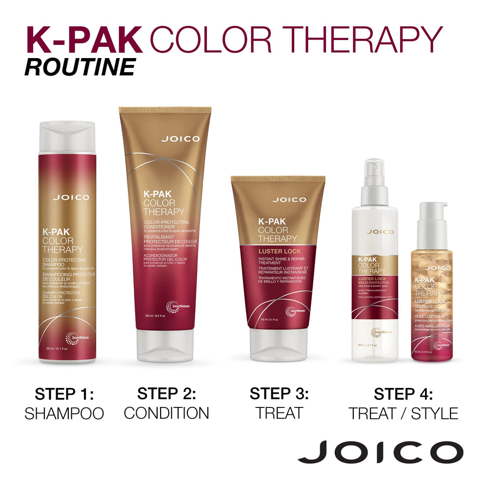 Joico styled hair lifestyle shot showing smooth shiny color-treated hair