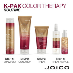 Joico styled hair lifestyle shot showing smooth shiny color-treated hair