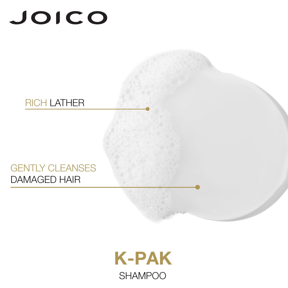 Joico ingredient label detail featuring keratin and peptide complexes for strength