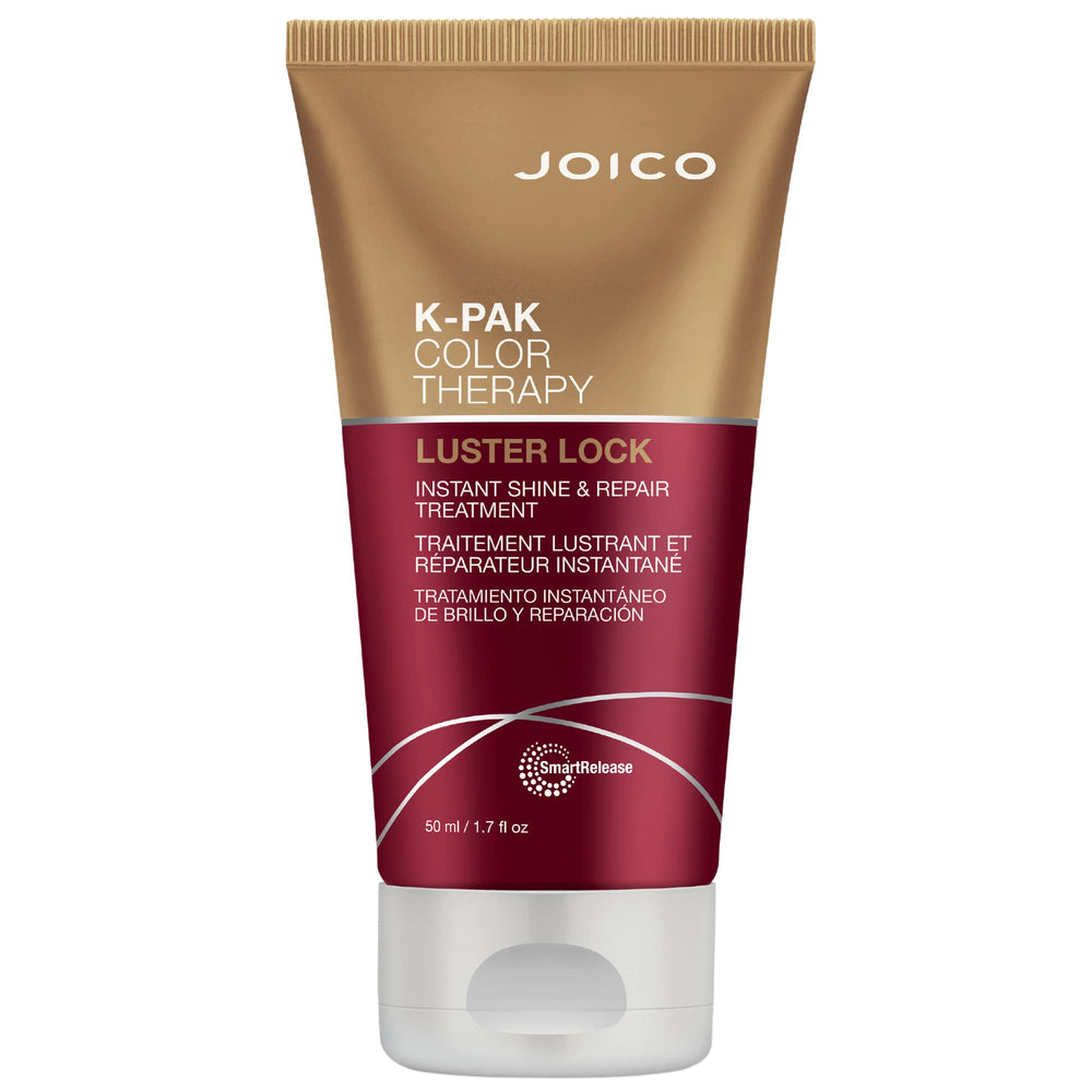 Joico K-PAK Luster Lock front packaging showing product and size benefits