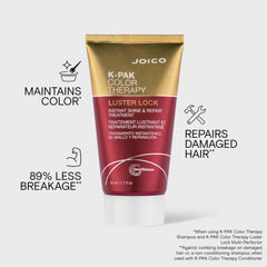 Joico K-PAK Luster Lock applied on damp hair in salon to boost shine
